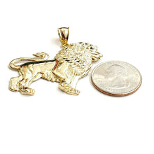 Load image into Gallery viewer, 10k yellow Gold lion full body Leo zodiac Pendant charm fine gift jewelry 5.7g

