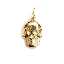 Load image into Gallery viewer, New 14k yellow Gold tiny Skull mummy dead Bone Pendant Gift fine jewelry 1.3g
