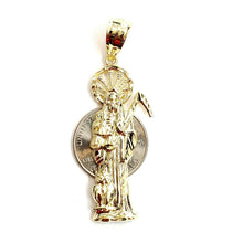 Load image into Gallery viewer, 10k yellow gold Santa Muerte holy death Pendant fine gift jewelry unisex 5.4g
