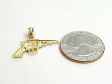 Load image into Gallery viewer, 14k yellow solid Gold handgun pistol gun Pendant charm fine gift jewelry 1.8g
