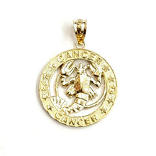 Load image into Gallery viewer, 10k yellow Gold cancer crab zodiac sign round Pendant charm fine jewelry 2.6g
