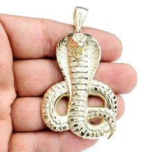 Load image into Gallery viewer, New 10k yellow gold cobra snake reptile Pendant charm gift fine jewelry 11.9g
