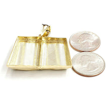 Load image into Gallery viewer, 10k yellow gold lord's prayer book our father bible verse pendant jewelry 13.5g
