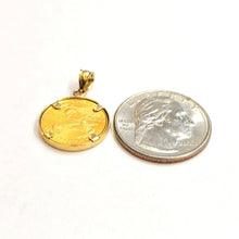 Load image into Gallery viewer, 14K Gold pendant With genuine 5 dollars 1/10 oz 22k American eagle coin 4.3g
