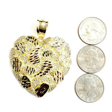 Load image into Gallery viewer, New 10k yellow gold nugget big heart pendant charm fine gift women jewelry 22.8g
