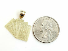 Load image into Gallery viewer, 10k yellow solid Gold playing card Pendant charm casino fine jewelry unisex 2.2g
