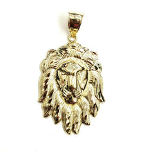 Load image into Gallery viewer, New 10k yellow solid Gold lion head face zodiac Pendant charm fine jewelry 5.9g
