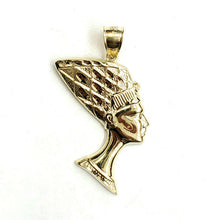 Load image into Gallery viewer, 10k yellow solid Gold Egyptian Nefertiti head queen Pendant fine jewelry 4.8g
