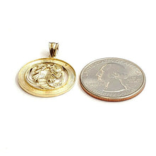 Load image into Gallery viewer, 10k yellow Gold cancer crab zodiac sign round Pendant charm fine jewelry 2.6g

