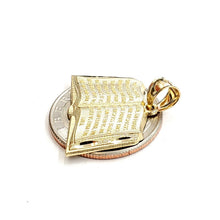 Load image into Gallery viewer, 10k yellow gold lord's prayer book our father bible verse pendant jewelry 2.3g
