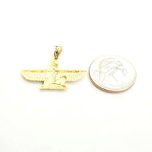 Load image into Gallery viewer, New 10k yellow solid Gold Egyptian isis winged goddess Pendant fine jewelry 2.3g
