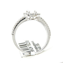 Load image into Gallery viewer, 0.37Ct Natural Diamond 14k White Gold Semi Mount halo center round Ring size 6.5
