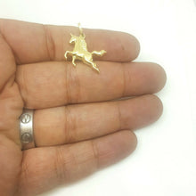 Load image into Gallery viewer, 14k yellow gold hollow unicorn full body 3D pendant charm fine gift jewelry 1.5g
