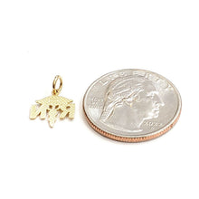 Load image into Gallery viewer, 14k yellow Gold tiny RN caduceus medical sign nurse Pendant fine jewelry 0.5g
