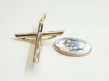 Load image into Gallery viewer, New 10k yellow gold hollow cross Jesus pendant charm fine jewelry religious 4.3g
