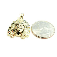 Load image into Gallery viewer, New 10k yellow solid Gold Indian face head Pendant diamond cut fine jewelry 3.2g
