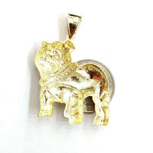 Load image into Gallery viewer, 10k yellow Gold bulldog full body Pendant charm diamond cut fine jewelry 6.5g
