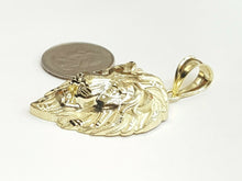 Load image into Gallery viewer, 10k yellow Gold lion head face leo zodiac Pendant charm fine gift jewelry 7.9g
