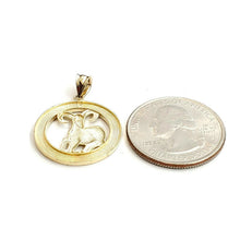 Load image into Gallery viewer, 10k yellow solid Gold round Ram Aries Zodiac Sign Pendant fine jewelry 2.4g
