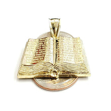 Load image into Gallery viewer, 10k yellow gold lord's prayer book our father bible verse pendant jewelry 9.7g
