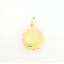 Load image into Gallery viewer, 14k yellow gold round hollow angel pendant charm fine gift jewelry 0.60" 1.5g
