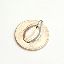 Load image into Gallery viewer, 14k white Gold solid tiny oval name tag engravable Pendant charm shiny gift 1.6g
