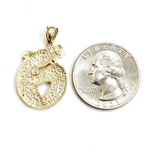 Load image into Gallery viewer, 14k yellow Gold Double Horse Head animal Pendant charm Love fine jewelry 3.1g
