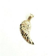 Load image into Gallery viewer, New 10k Yellow Gold Single Angel Wing Pendant Diamond Cut Unisex fine jewelry 1g
