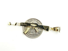 Load image into Gallery viewer, New 10k yellow Gold AK-47 machine gun rifle army Pendant charm fine jewelry 2.4g
