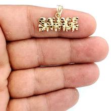 Load image into Gallery viewer, New 10k yellow Gold Savage Pendant charm diamond cut fine gift jewelry 1.3g
