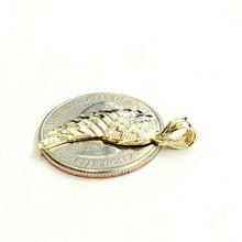 Load image into Gallery viewer, New 10k Yellow Gold Single Angel Wing Pendant Diamond Cut Unisex fine jewelry 1g
