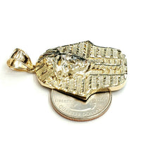 Load image into Gallery viewer, 10k yellow solid Gold Egyptian pharaoh king head Pendant jewelry fine gift 7.5g
