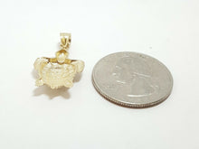 Load image into Gallery viewer, New 14k yellow gold turtle full body pendant charm diamond cut fine jewelry 1.7g
