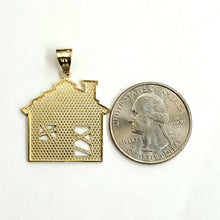 Load image into Gallery viewer, New 14k yellow gold trap house pendant charm diamond cut gift fine jewelry 3.2g
