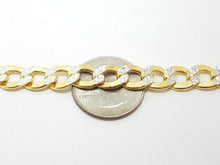 Load image into Gallery viewer, New 10K two-tone Gold 9.3mm hollow cuban Link Chain fine jewelry gift 26" 34.9g

