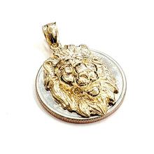 Load image into Gallery viewer, 14k yellow solid Gold lion Leo head face zodiac Pendant charm fine jewelry 4.7g
