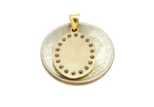 Load image into Gallery viewer, 14k solid yellow gold oval jesus pendant charm cubic zirconia fine jewelry 1.2g
