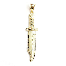 Load image into Gallery viewer, New 10k yellow Gold dagger knife Pendant charm fine gift jewelry for men 3.5g
