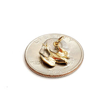 Load image into Gallery viewer, New 14k yellow Gold Tiny Dove bird Pendant charm love gift fine jewelry 0.9g

