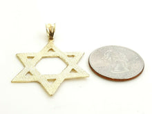 Load image into Gallery viewer, 14k yellow gold star of David Jewish Israel charm pendant religious jewelry 4.4g
