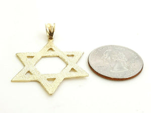 14k yellow gold star of David Jewish Israel charm pendant religious jewelry 4.4g