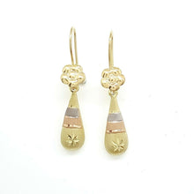 Load image into Gallery viewer, New 14k 3 color Gold Hollow eye drop Earrings for female fine gift jewelry 1.8g
