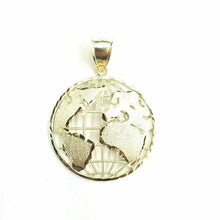 Load image into Gallery viewer, 10k yellow gold round globe planet earth world map pendant jewelry 1.34" 5.2g
