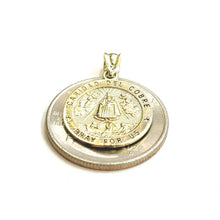Load image into Gallery viewer, 10k yellow gold round virgin Caridad del Cobre pendant fine jewelry 0.69" 1.6g
