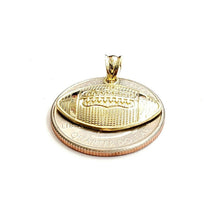 Load image into Gallery viewer, New 10k yellow Gold football Pendant charm sport fine jewelry gift unisex 1.4g
