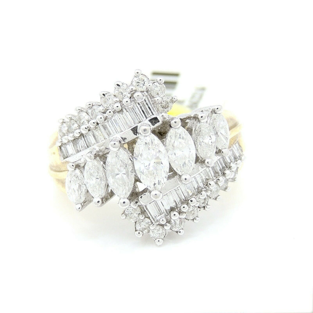 2.00ct Genuine Diamond 14k yellow Gold Women anniversary wedding Ring Size 7