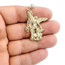 Load image into Gallery viewer, New 14k yellow gold saint Michael pendant charm fine religious gift jewelry 4.5g
