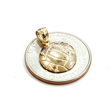 Load image into Gallery viewer, 14k yellow Gold tiny volleyball Pendant charm sport game fine jewelry gift 1g
