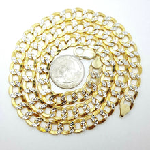 Load image into Gallery viewer, New 10K two-tone Gold 9.3mm hollow cuban Link Chain fine jewelry gift 26" 34.9g
