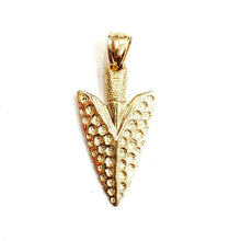 Load image into Gallery viewer, New 14k yellow Gold solid 3D Arrowhead Pendant charm gift fine jewelry 4.5g
